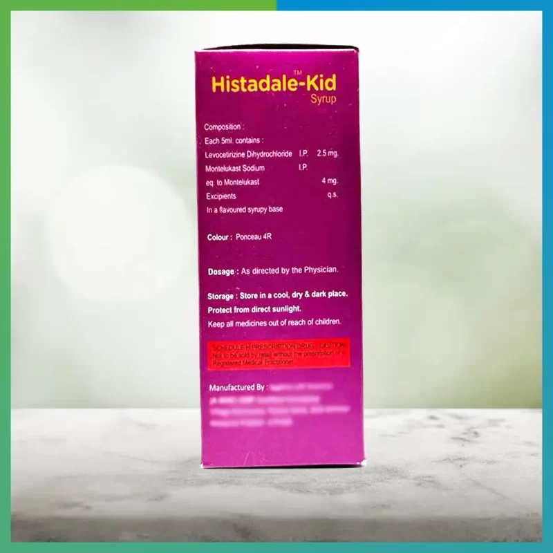 HISTADALE-KID Syrup 60ml Strawberry Flavour Back Side