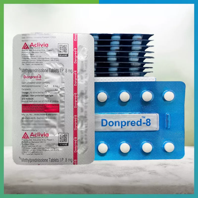 DONPRED-8 Tablets 10 Strips 10 Tablets per strip Opened Box