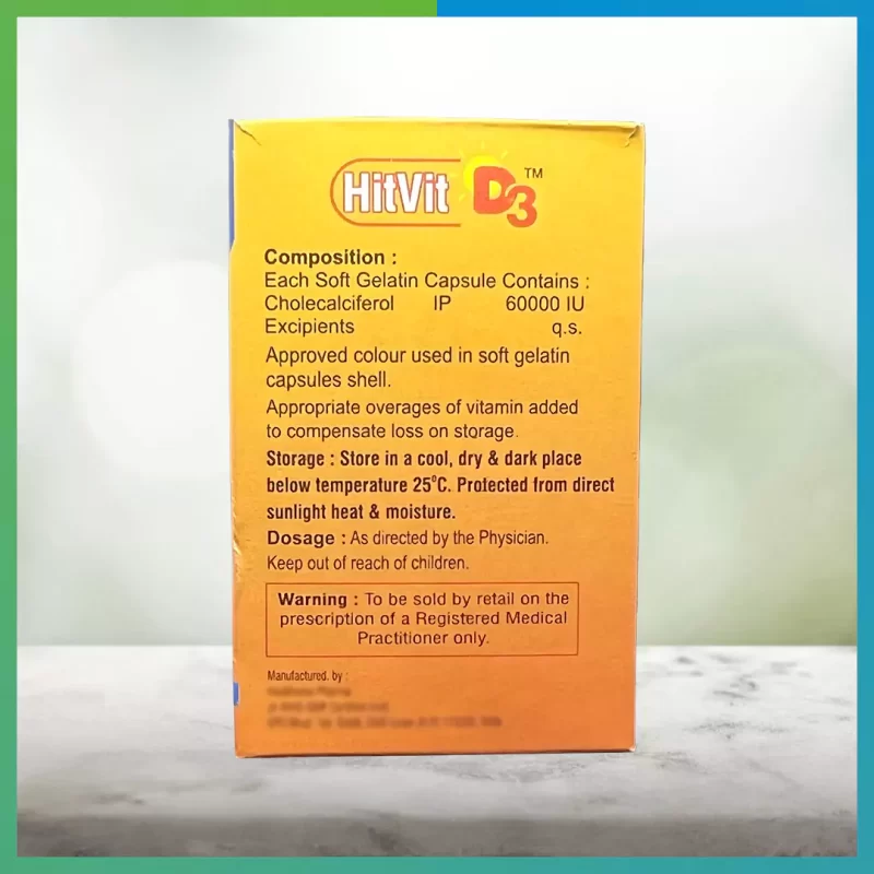 HITVIT-D3 Softgel Capsules Back Side